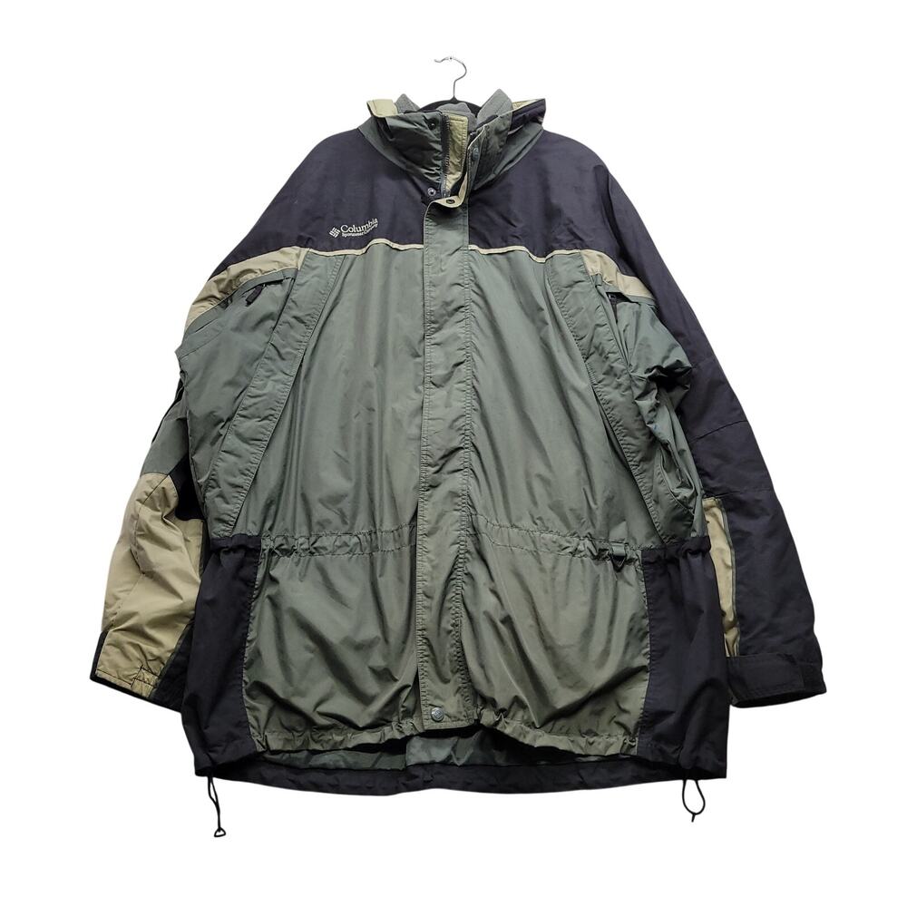Columbia Mens 3XL Tall Fire Ridge Jacket Green Black Fleece Lined Outdoor
